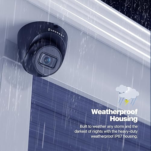 Miniatura 6 de Amcrest Paquete de 2 cámaras POE de seguridad IP UltraHD de 5 MP con micrófonoaudio 5 megapíxeles visión nocturna de 98 pies lente de 0110in IP67