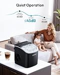 EUHOMY Machine à glace de comptoir avec poignée, 26lbs dans 24Hrs, 9 Cubes de glace prêts en 6 Mins, fabricant de glace portable auto-nettoyant avec panier et scoop, pour la maison/cuisine/camping/RV. (noir)