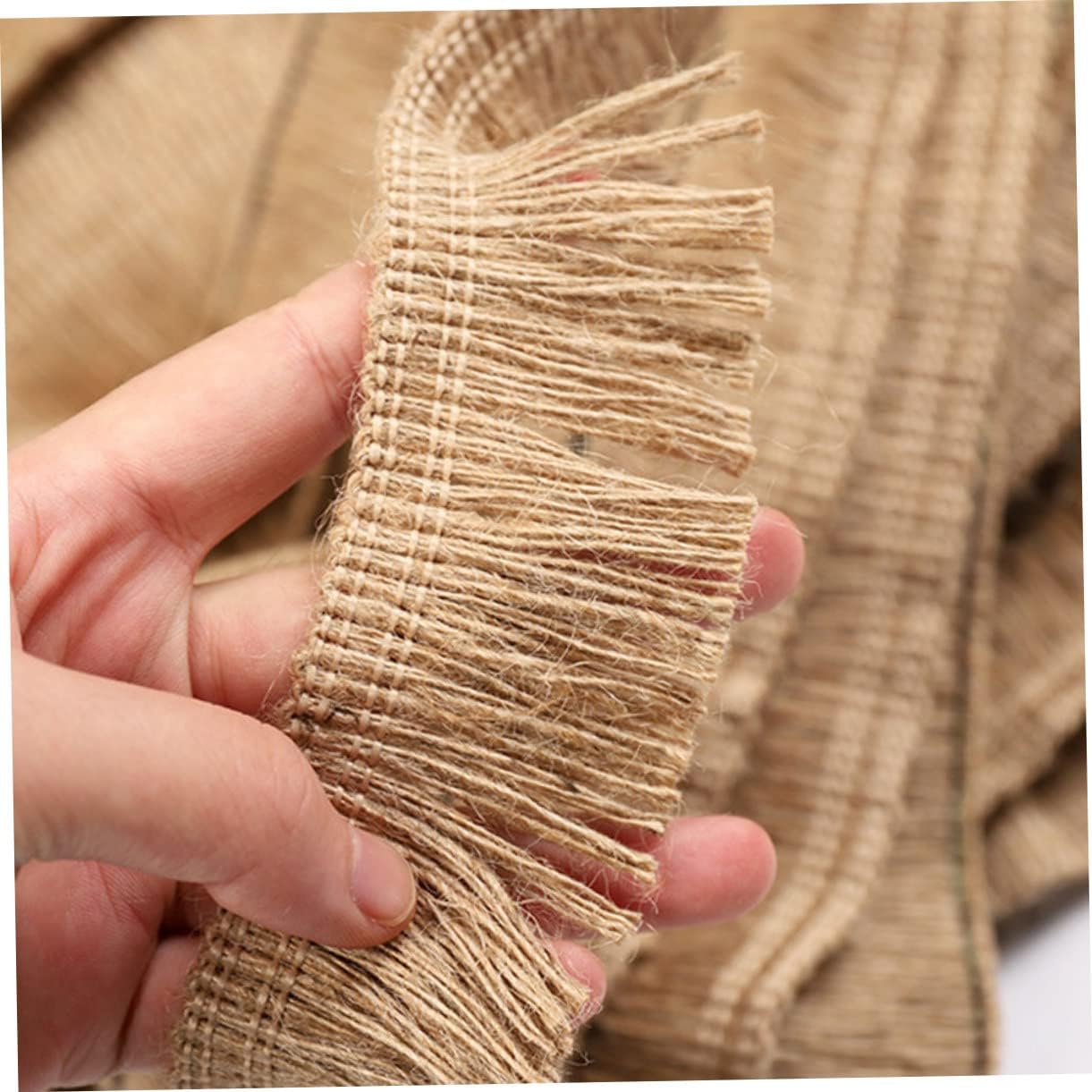 DOITOOL 50M Hemp Rope Tassel Ribbon for DIY Photo Wall Decoration – for Crafts Bridal Bouquets and Wedding Accessories for Handmade Projects