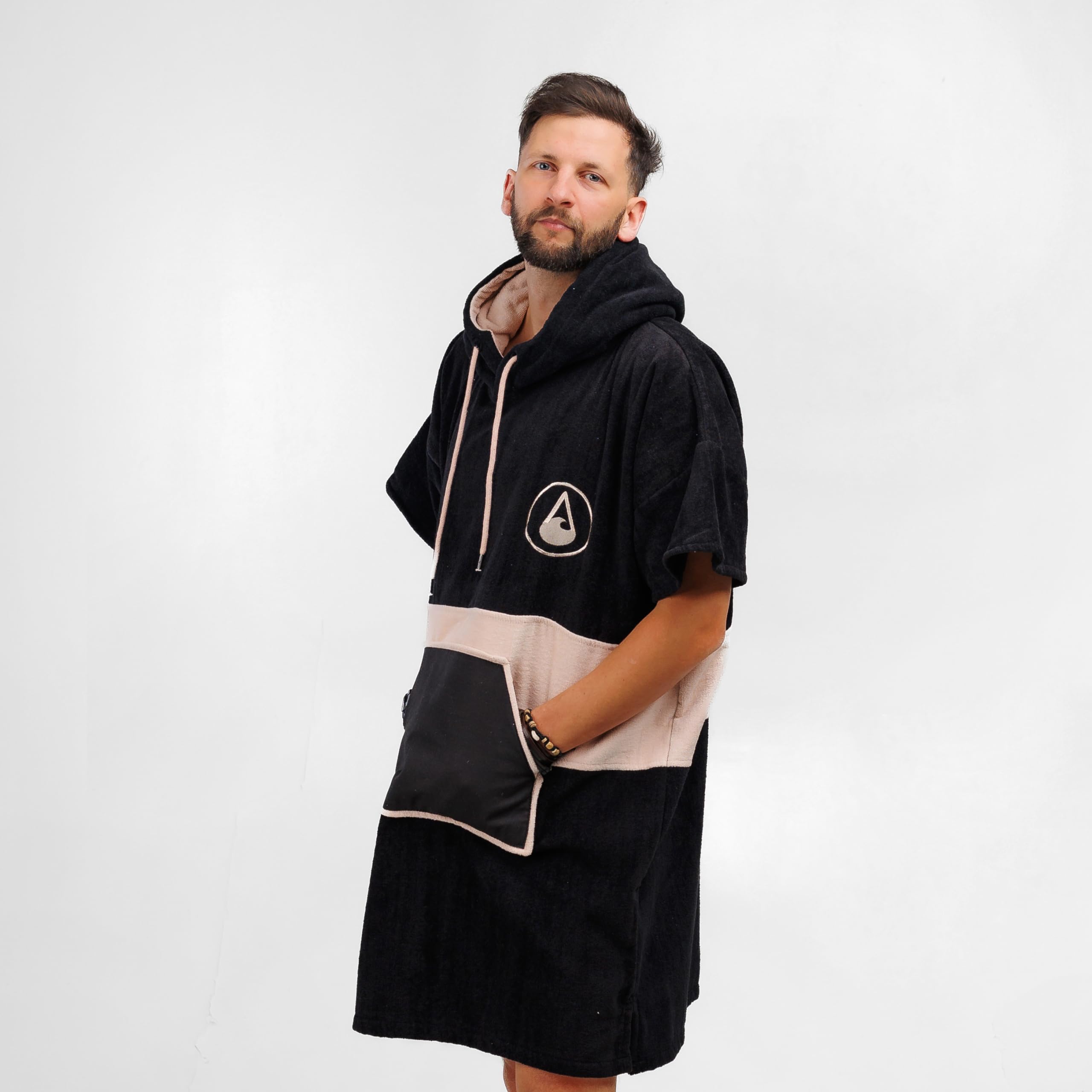WAVE HAWAII Poncho Surf Algodón para Estaturas de 155 – 185 cm, para Natación, Playa y Toalla de Baño, Poncho de Ducha para Mujer, Hombre y Adultos (Barravento)