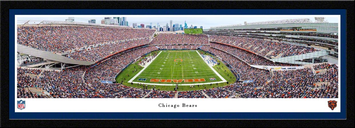 Chicago Bears, End Zone - Unframed Poster by Blakeway Panoramas (40"W x 13.5"H)
