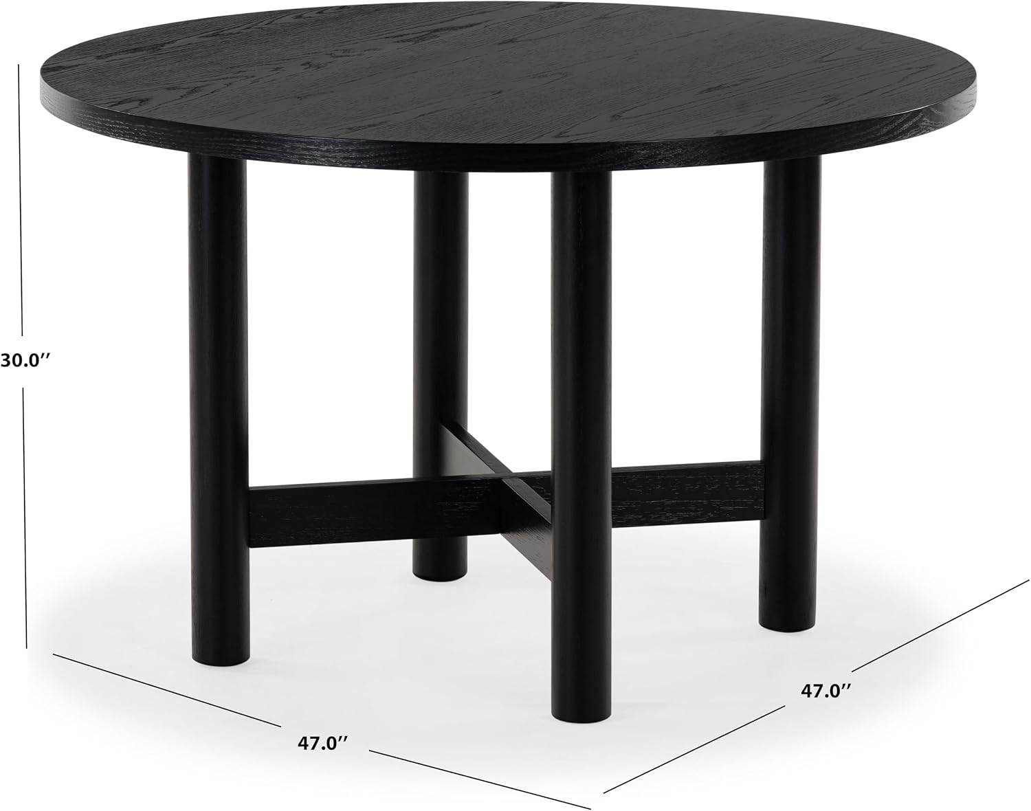 SAFAVIEH Couture Collection - Ruthanne Black Round Wood Dining Table, Classic Design, Seats up to 4 (SFV2192B)