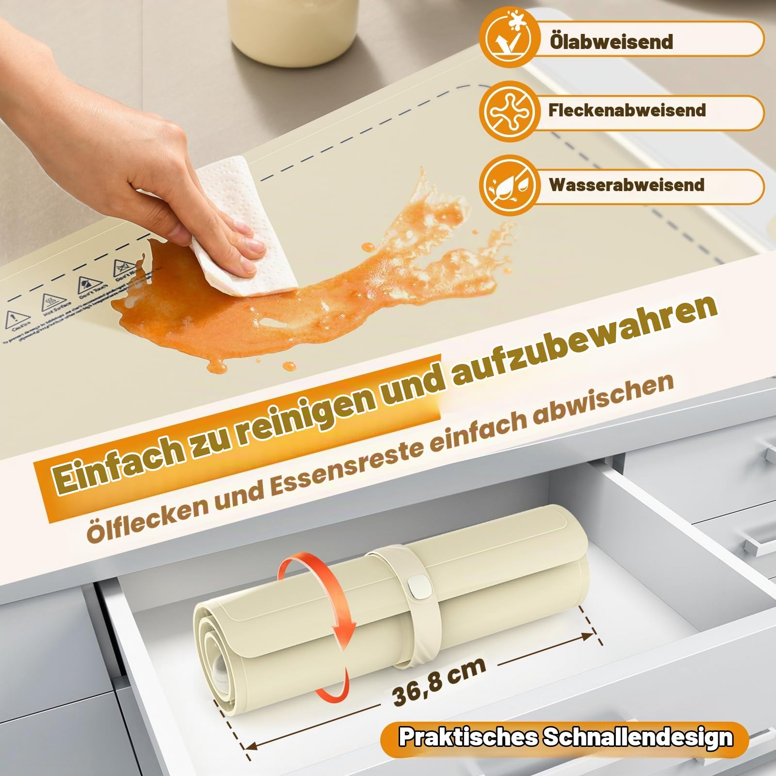 Upgrade Warmhalteplatte für Speisen Speisenwärmer, 5s Graphen Vollflächen Schnellheizung, 6-stufig einstellbare Temperaturregelung, Tragbare Faltbare Heizplatte für Warm Halten oder Auftauen