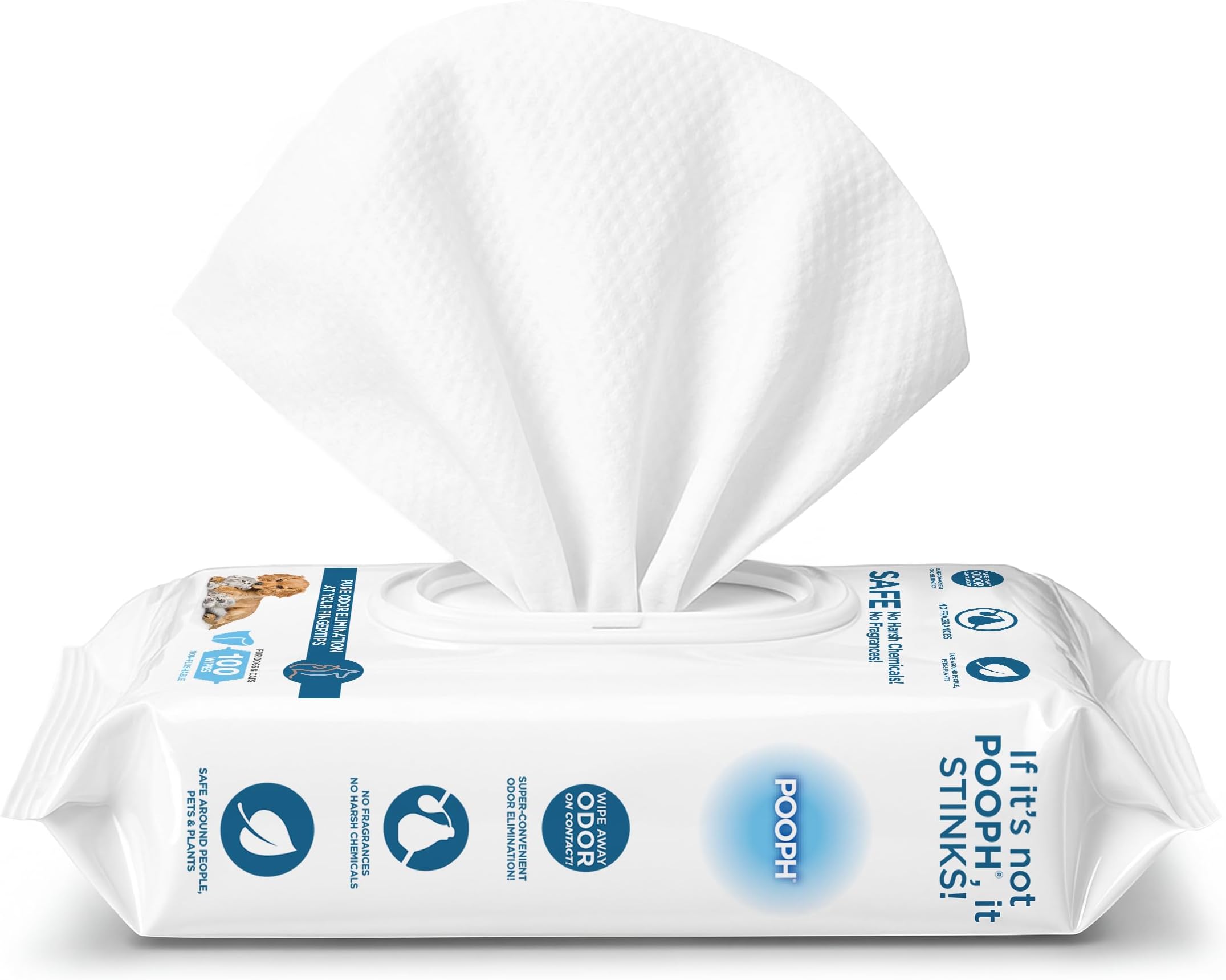 - Pure Wipes™ – 100 Count Pack – Gentle, Fast Odor-Elimination – NO Fragrances, NO Harsh Chemicals – Cleans Paws, Butt, Ears, Face, Fur – Perfect for Cars, Crates, All Surfaces