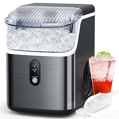 Miniatura 1 de COWSAR Nugget - Máquina de hielo para encimera, 34 librasdía, máquina de hacer hielo de guijarros autolimpiante, hielo de pellets masticable suave,