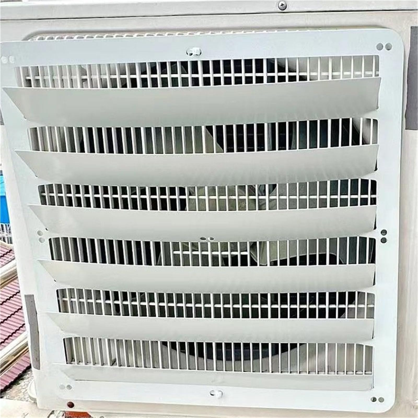 LSMDPT Outdoor AC Unit Cover Air Conditioner Deflector, Air Outlet Anti-Wind Baffle, Wind Guide Cover Compressor Fence For Anti-Direct Blowing Shield(L 58 cm x W 58 cm)
