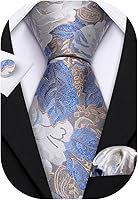 Barry Wang Emerald Green Paisley Silk Necktie Set with Pocket Square & Cufflinks - Formal Wedding Business Tie