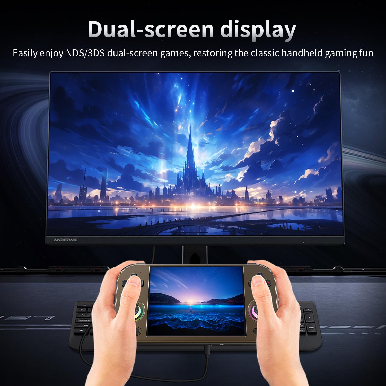RG477M - Consola de juegos de mano retro, aleación de aluminio CNC, sistema Android 14 de 4.7 pulgadas, LTPS de 4.7 pulgadas, pantalla integrada, procesador 8300, compatible con WiFi 6E, Bluetooth 5.3