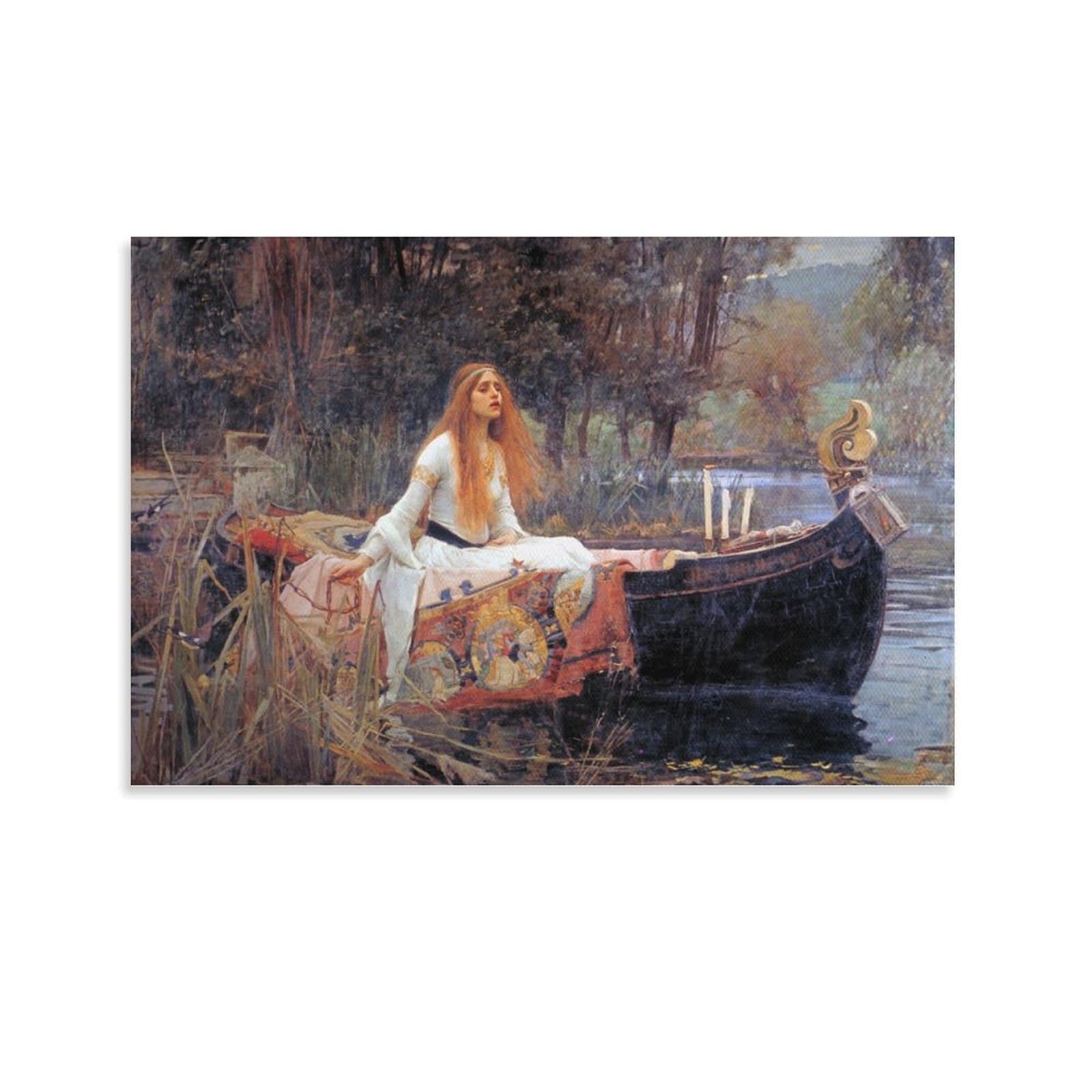 John William Waterhouse Prints The Lady of Shalott 1888 Wall Art Poster Canvas Art And Wall Art Picture Print Modern Family Bedroom Decor 12x18inch(30x45cm) โ image 1