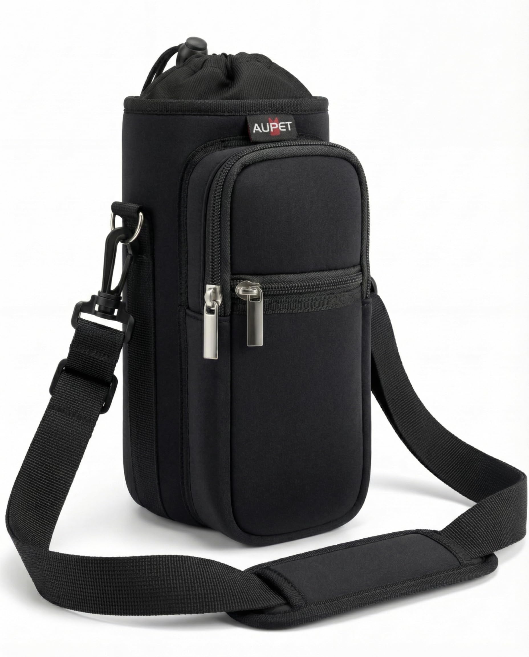 AUPET Water Bottle Sling Bag Sleeve Holder Carrier 25/32/40/64 oz,Insulated Crossbody Water Bottle Case Cover with Strap and Pockets for Men/Women