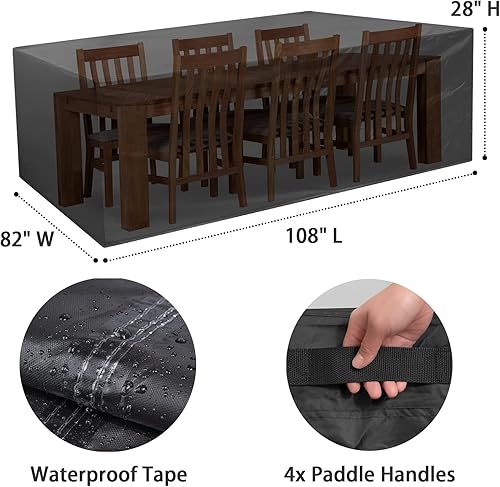 Miniatura 3 de Fundas para muebles de patio, funda impermeable para muebles de exterior, funda para silla de mesa exterior y fundas de sofá, tela Oxford 460D