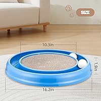 Vista 2 de Cat Scratching Board with Balls for Cats Grinding Claw, Round Cat Scratcher Interactive Toy, Cat Ball Track Scratcher Pad for Cats Exercise