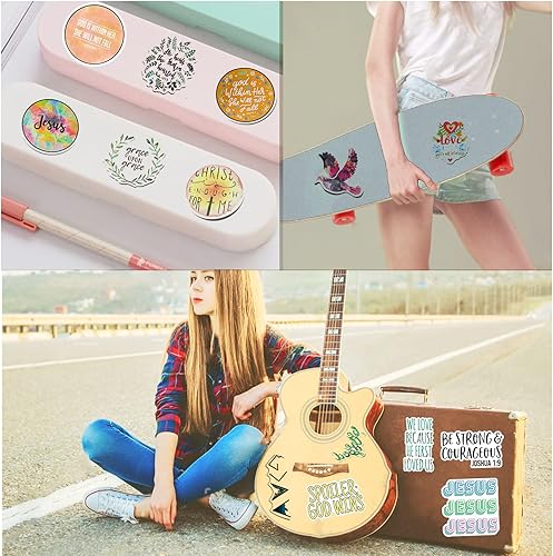 Miniatura 5 de 163 calcomanías inspiradoras cristianas de fe de Jesús calcomanías impermeables con versículo calcomanías religiosas motivacionales para botella de