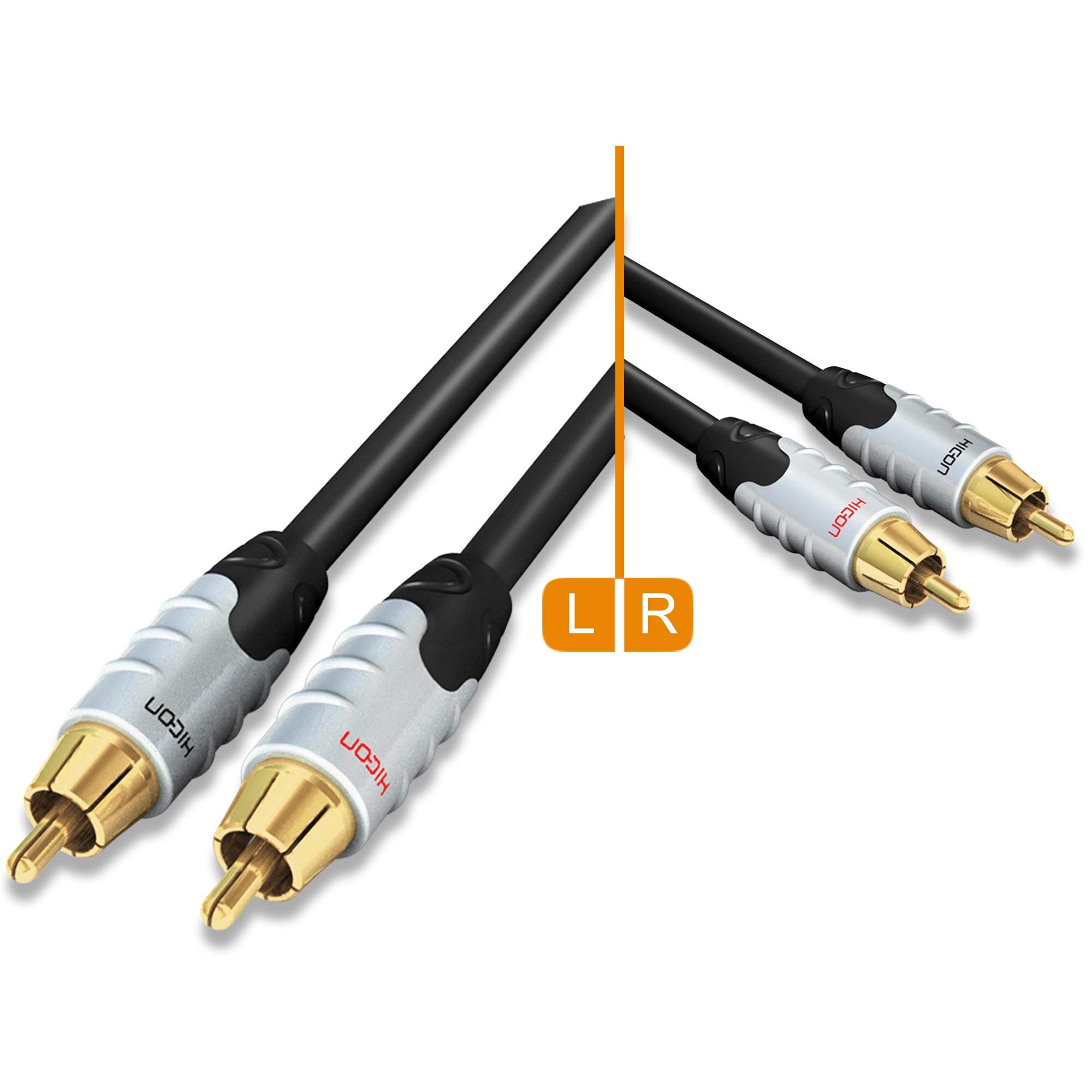 Hicon Ambience 5m Cinchkabel 3-fach geschirmt OFC Class 6 99,9999% Audiokabel Stereo RCA Phono - HIA-C2C2-0500