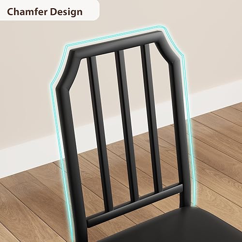 Miniatura 5 de GAOMON Juego de mesa de comedor para 2, mesa de cocina y sillas para 2 personas con diseño de chaflán, juego de mesa de comedor de 3 piezas con