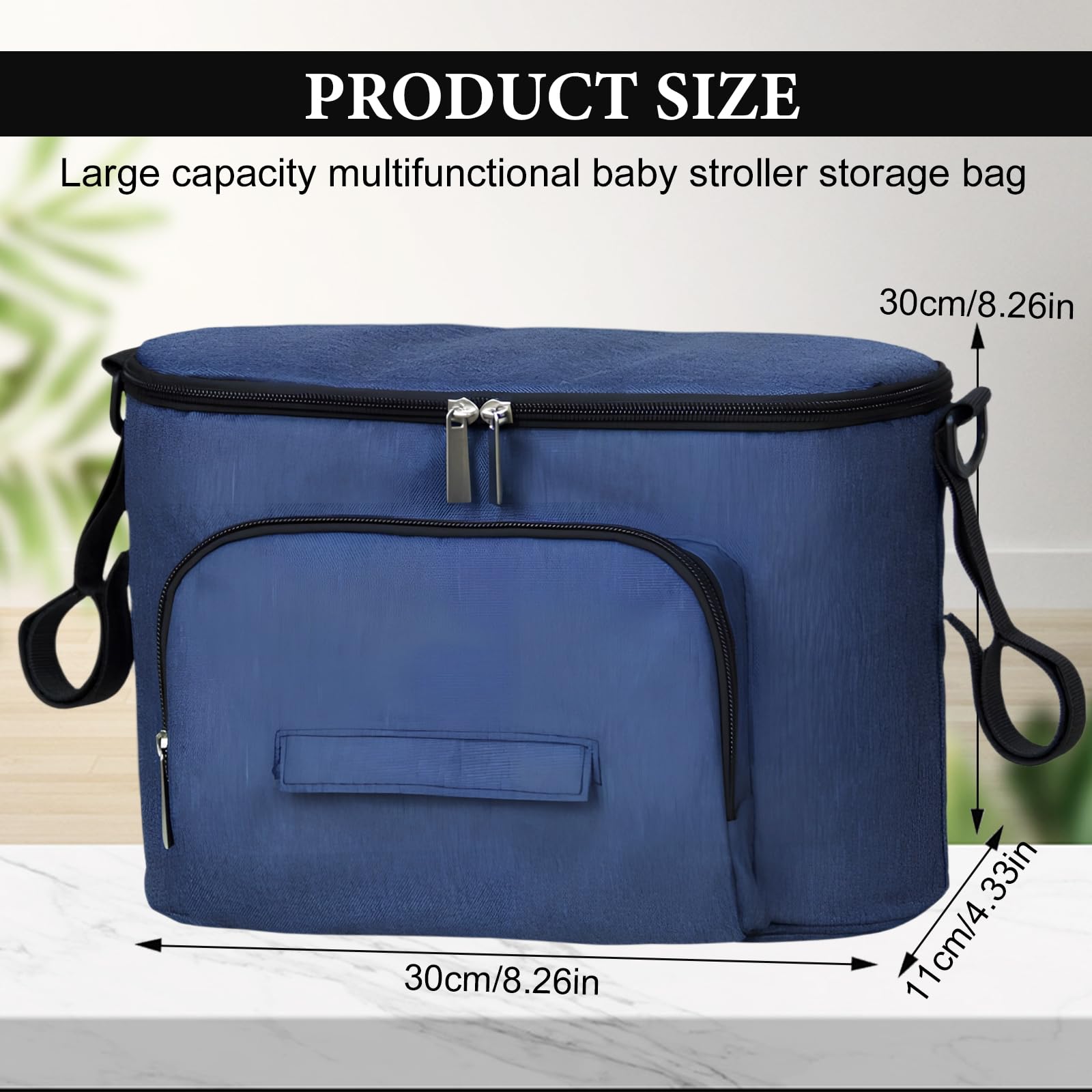 Colexy Organizador universal para cochecito de bebé, bolsa multifunción, resistente al agua, correas de hombro ajustables, bolsas organizadoras para pañales, biberones, azul