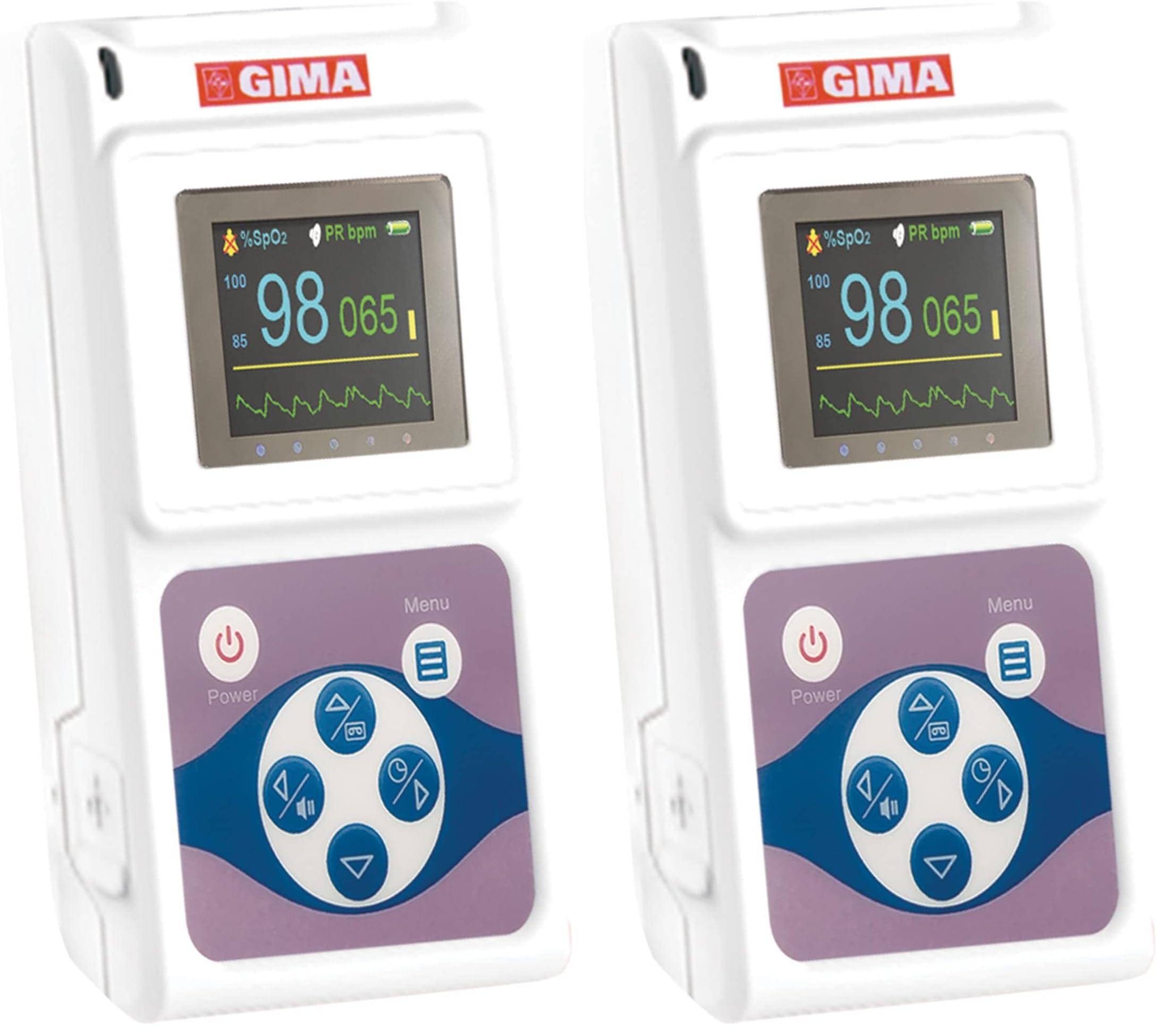 OXY GIMA SATURIMETRO 50 Pulsoximetro da Dito, Portatile, Professionale, Rileva Saturazione e Battito in Continuo, 2 pile AAA incluse, Display 1.8’’ a Colori, Cavo USB Software, Allarmi Regolabili