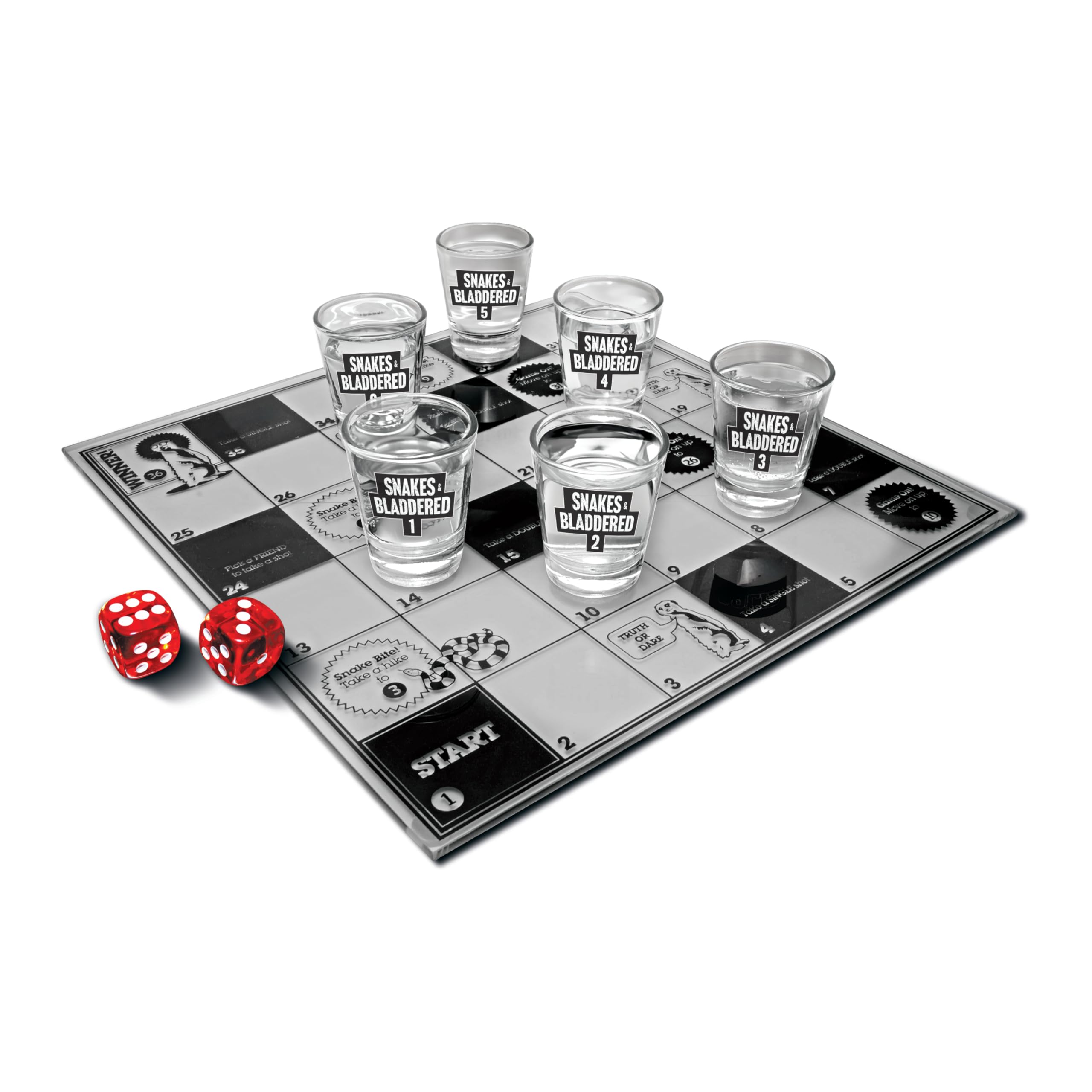 #winning Snakes and Bladdered Adult Party Drinking Game with Shot Glass Counters