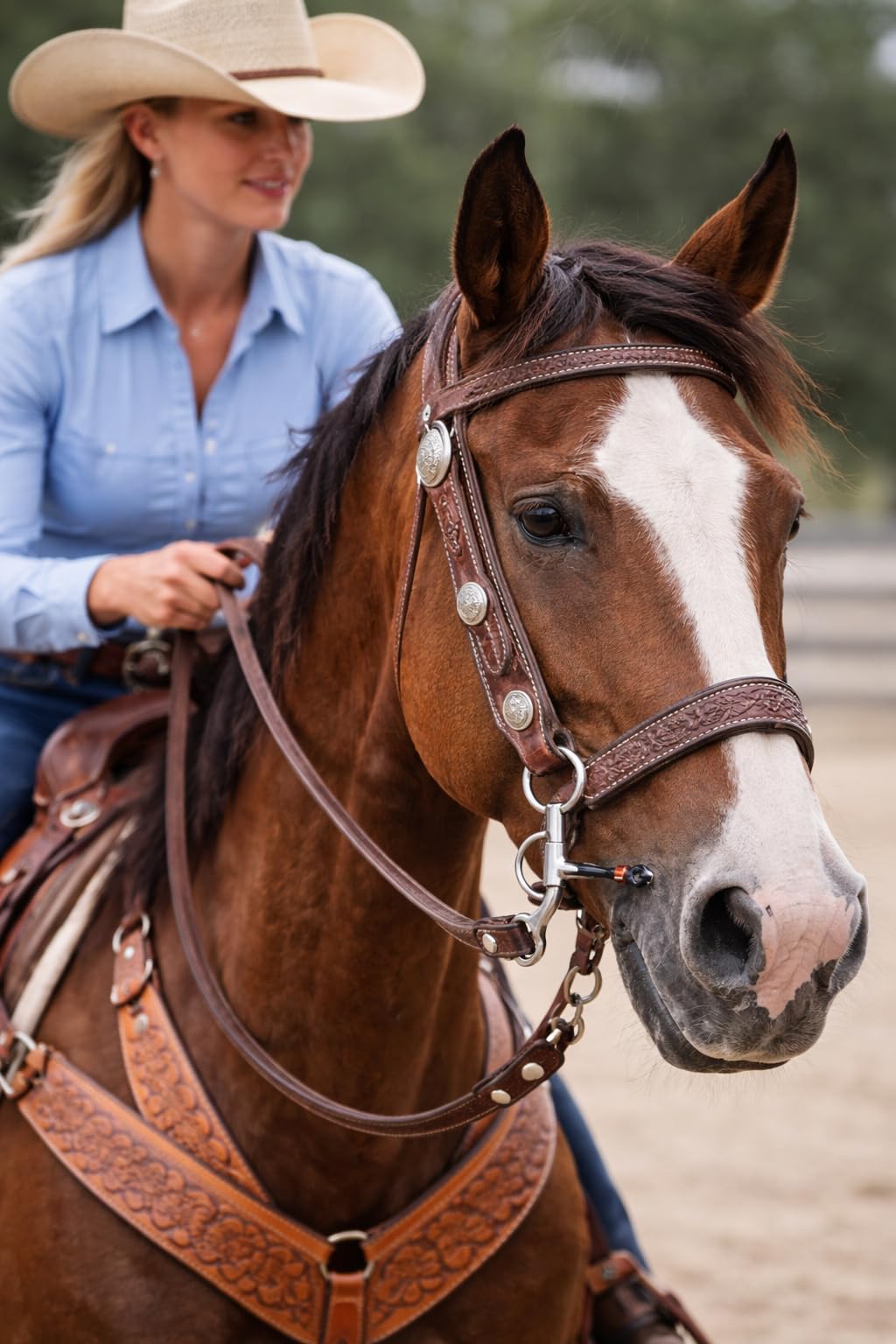 Horse Western 35313v - Morso a Bocca di Ferro per Cani con Rullo in Rame, Stainless Steel/Copper, 5" Mouth