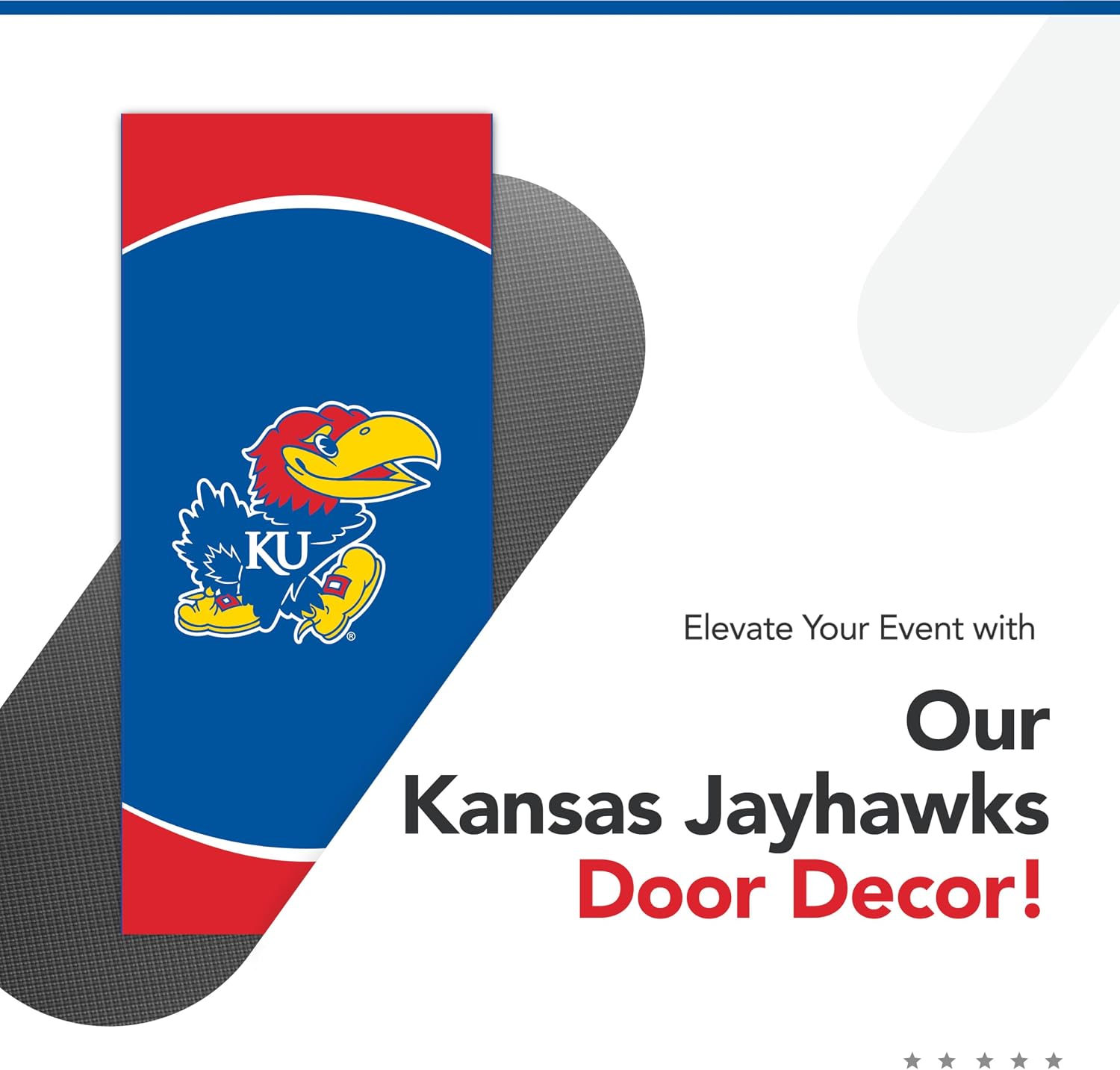 Kansas Jayhawks College Sports Printed Front Door Banner - NCAA Licensed - Durable Vinyl - School Banner (Blue, Red) (36" x 80")