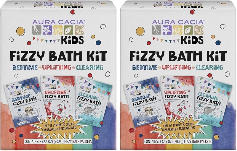 Kit de banho efervescente infantil Aura Cacia, pacote com 2