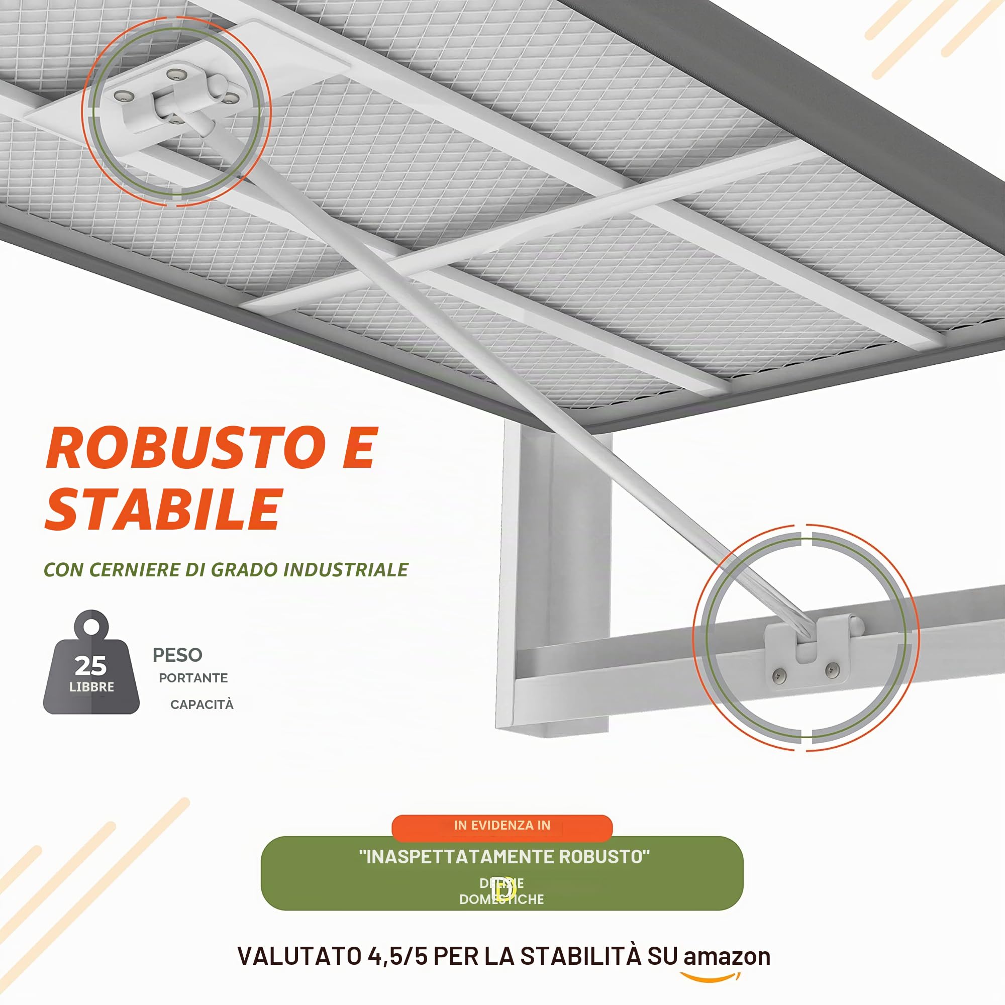 Asse da Stiro Da Parete Xabitat - Asse da Stiro Ribaltabile Compatta Per Piccoli Spazi - Salvaspazio con Rivestimento in Cotone - Bianco e grigio