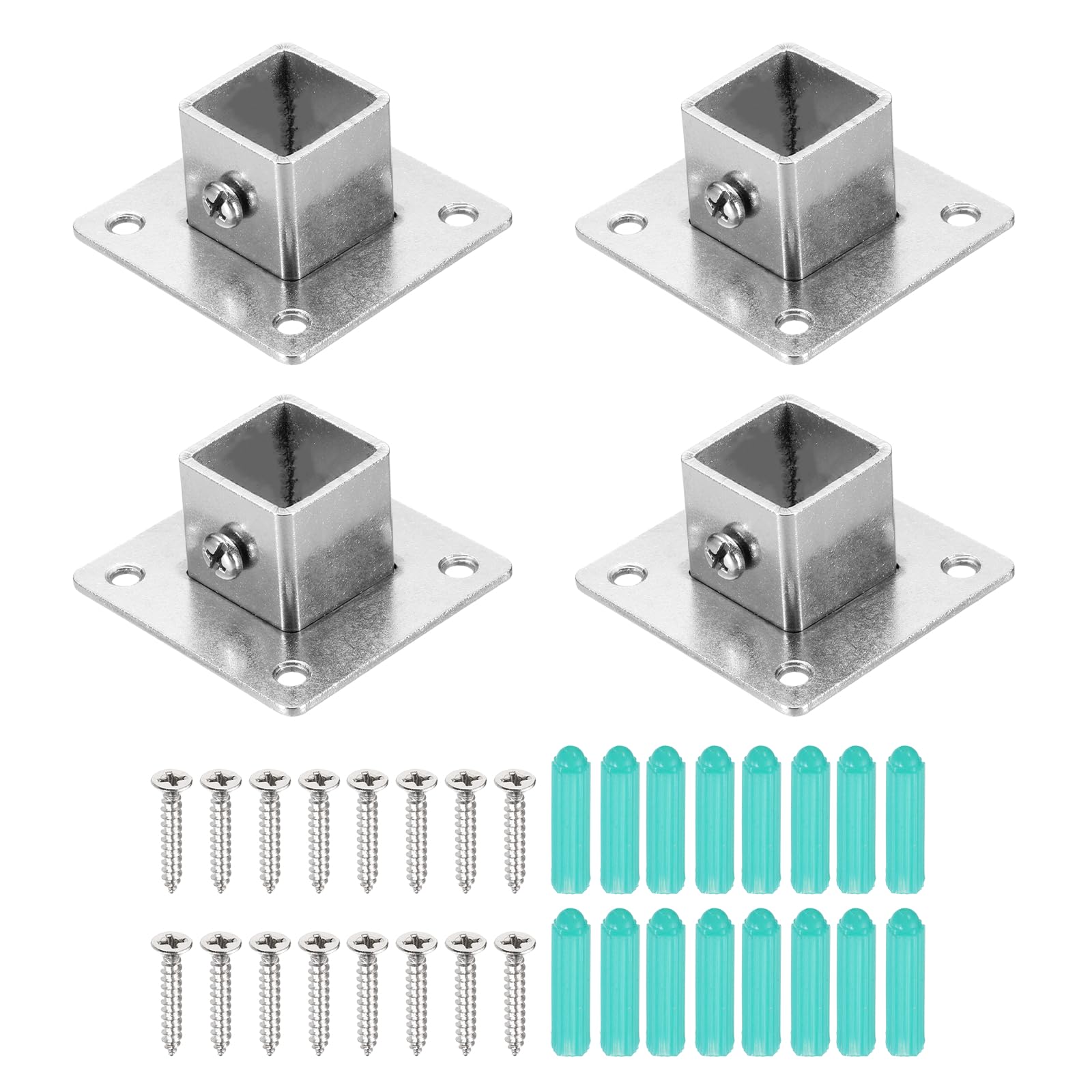 Bases de brida para postes de terrazas y barandillas de jardín pack de 4