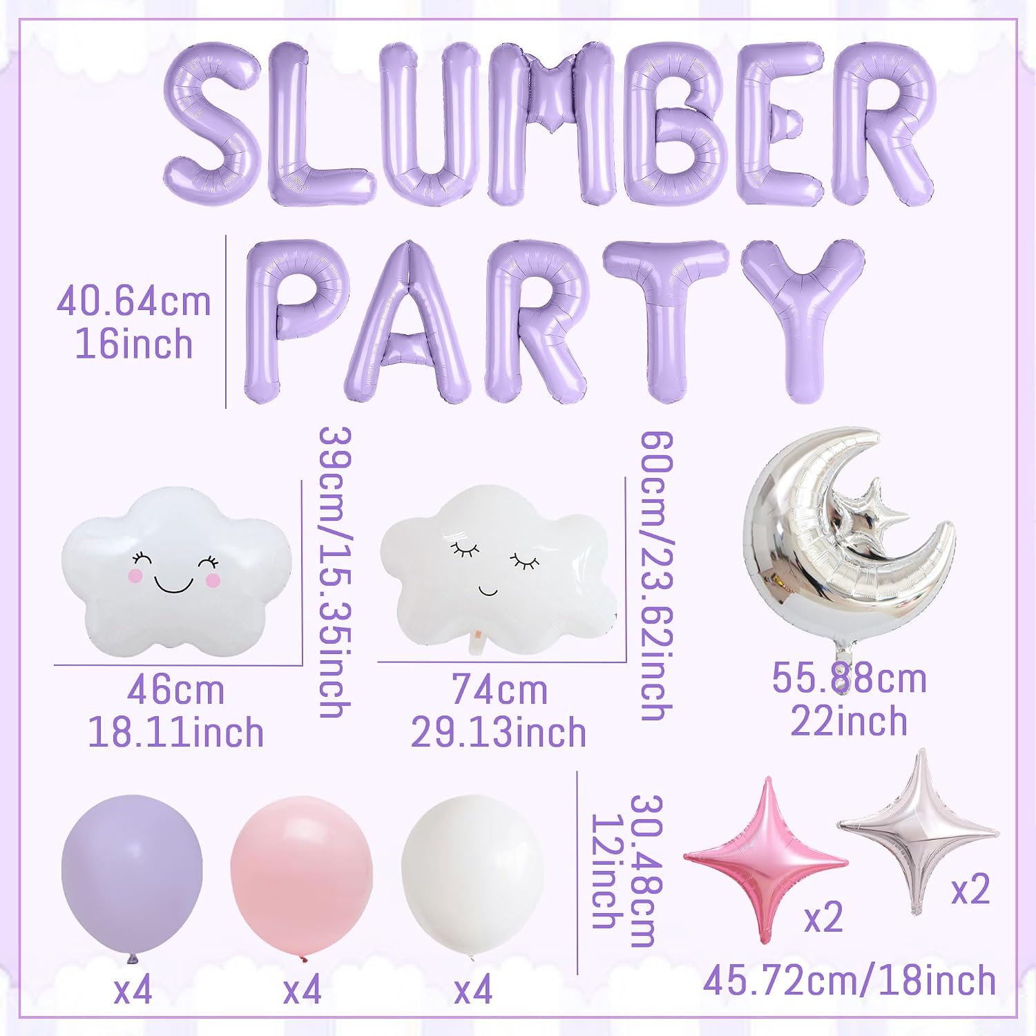 Slumber Party Decorations Purple Pajamas Sleepover Party Supplies for Girls image 2