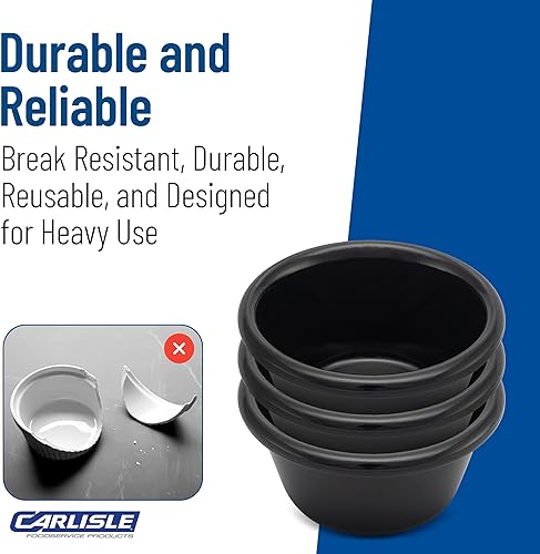 Miniatura 7 de Carlisle FoodService Products 4312303 SAN - Ramequín liso estriado, capacidad de 3 onzas, altura de 1.43 pulgadas, negro (caja de 48)