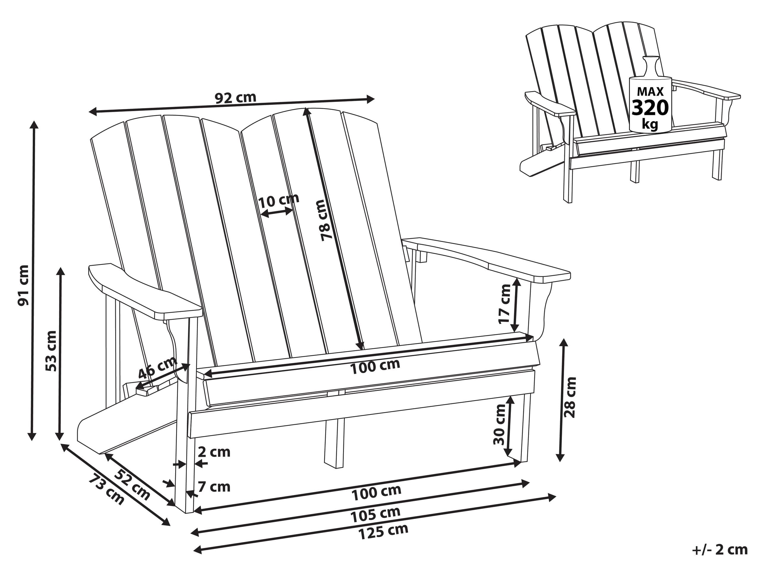 Beliani Panca da giardino 2 posti Loveseat Plastica Legno Mobili da giardino Tradizionale Verde Chiaro