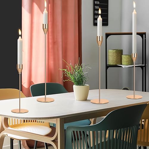 Miniatura 4 de 24 portavelas, portavelas negro a granel para velas de pilar, soportes de velas de metal para centro de mesa, boda, comedor, fiesta, decoración del