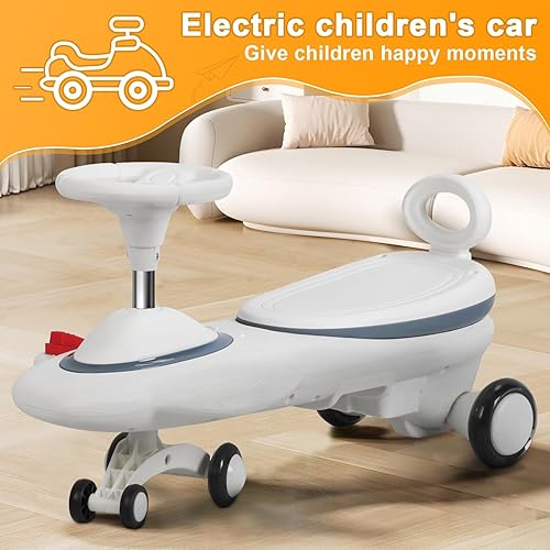 Miniatura 3 de Coche eléctrico Wiggle para niños, 6.7 V, juguete 2 en 1, columpio eléctrico con luz intermitente y música, pedales antideslizantes ampliados de
