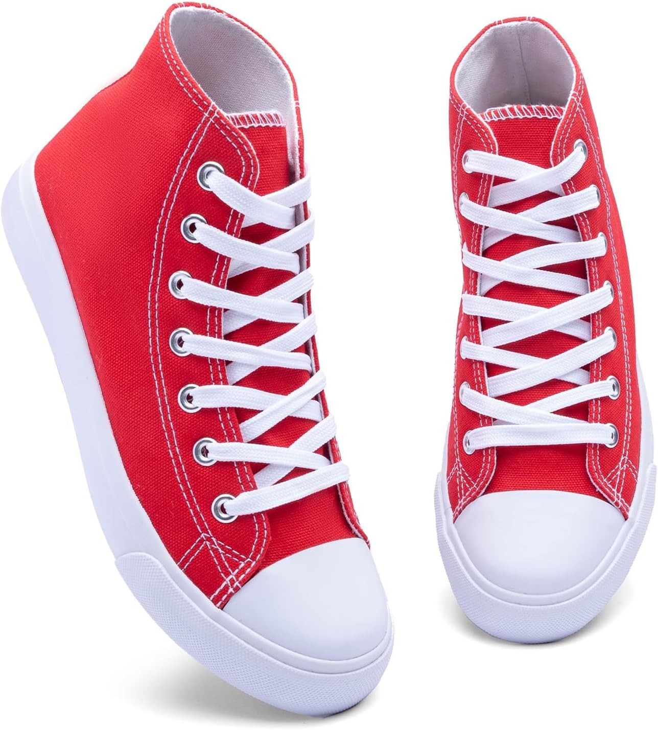 Women's High-Top Canvas Sneakers – Classic Lace-Up Casual Shoes with Extra Shoelaces – Comfortable, Stylish, and Durable - Image 7