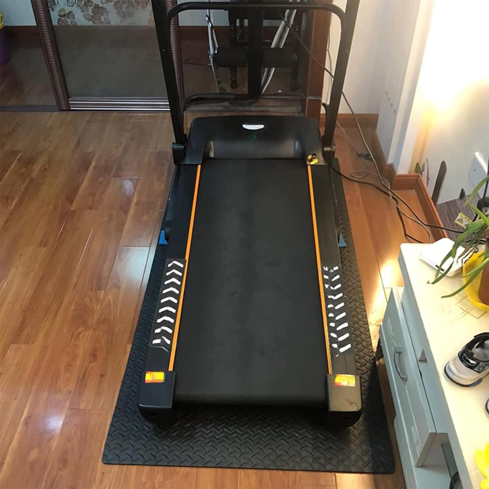 Tappetini Attrezzi Fitness Casa, Tappetino Insonorizzante Per Tapis Roulant, Tappetino Antivibrazione, Tappeto Antiscivolo Per Tapis Roulant, Fonoassorbente, Cyclette,Vogatori ,Nero,175*80cm