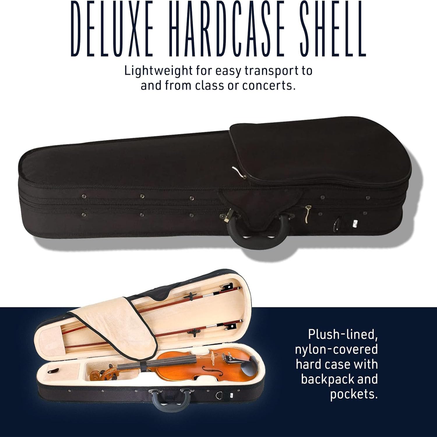 CVN-300 Violine aus Massivholz, Ebenholz, Prelude Saiten, Größe 4/4 (volle Größe)