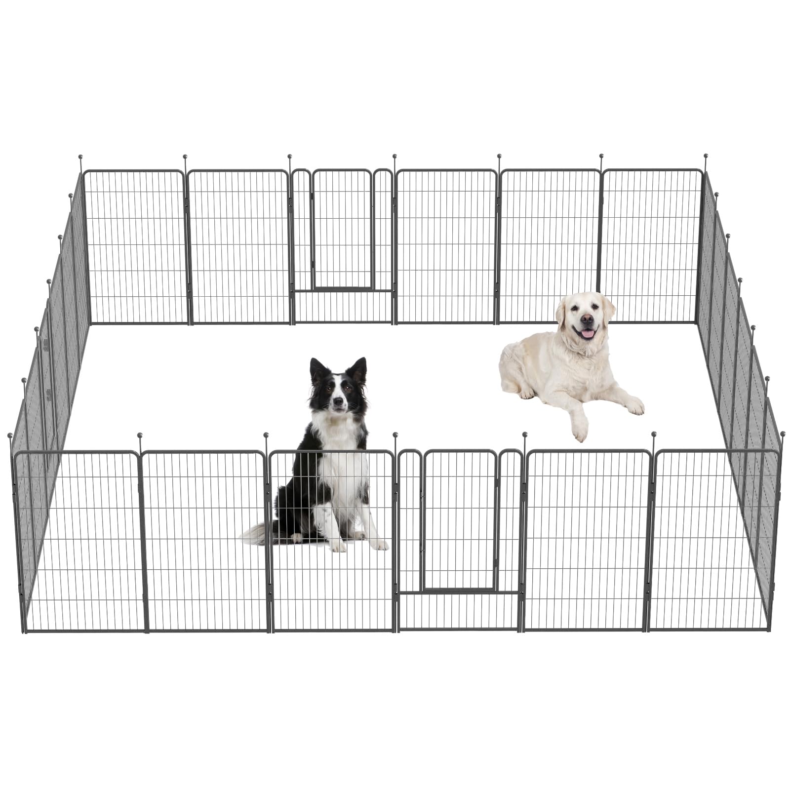 Dog Playpen,24/32/40 Inch Height in Heavy Duty,Folding Indoor Outdoor Dog Exercise Fence, Portable Pet Playpen with Door for Large Medium Dogs -