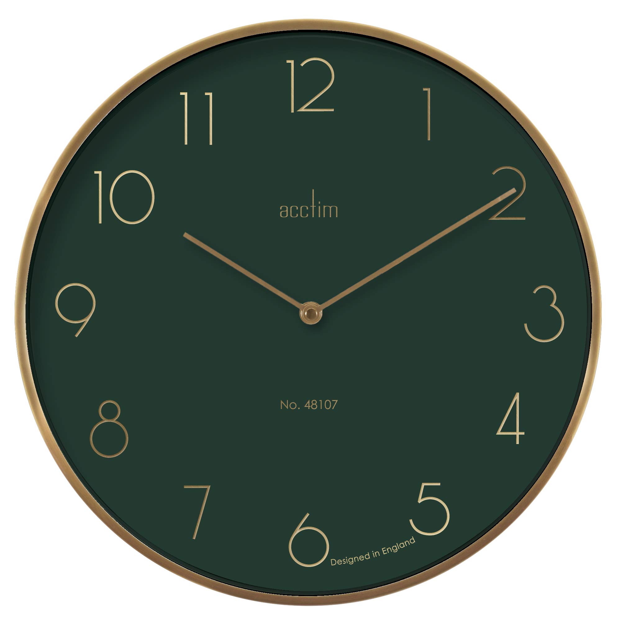 Acctim Madison Wall Clock Quartz Modern Brushed Metal Case Foil Embossed Urban Jungle 35Cm