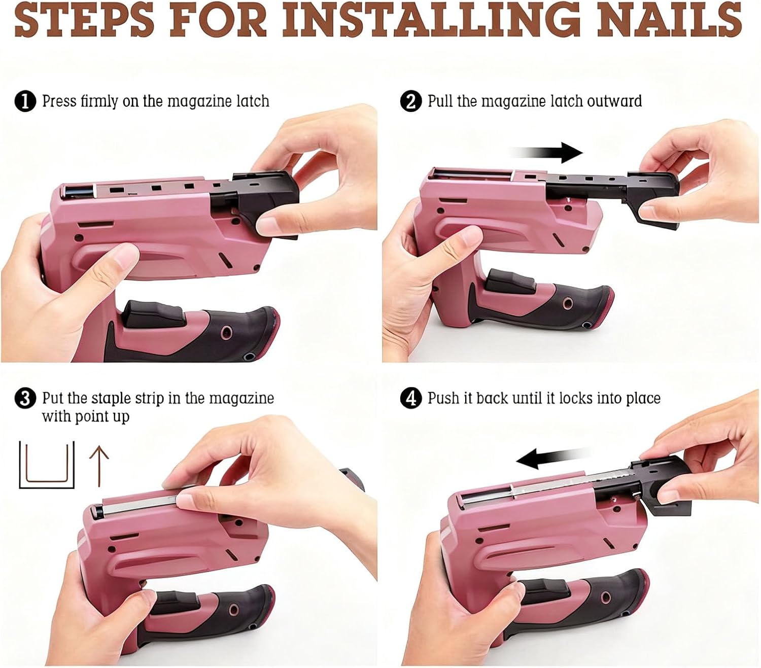 Yosoo 2000mAh Lithium Ion Battery Cordless Electric Brad Nailer U T Nails, Suitable for Home Woodworking with ABS Material, Compact Size for Easy Handling