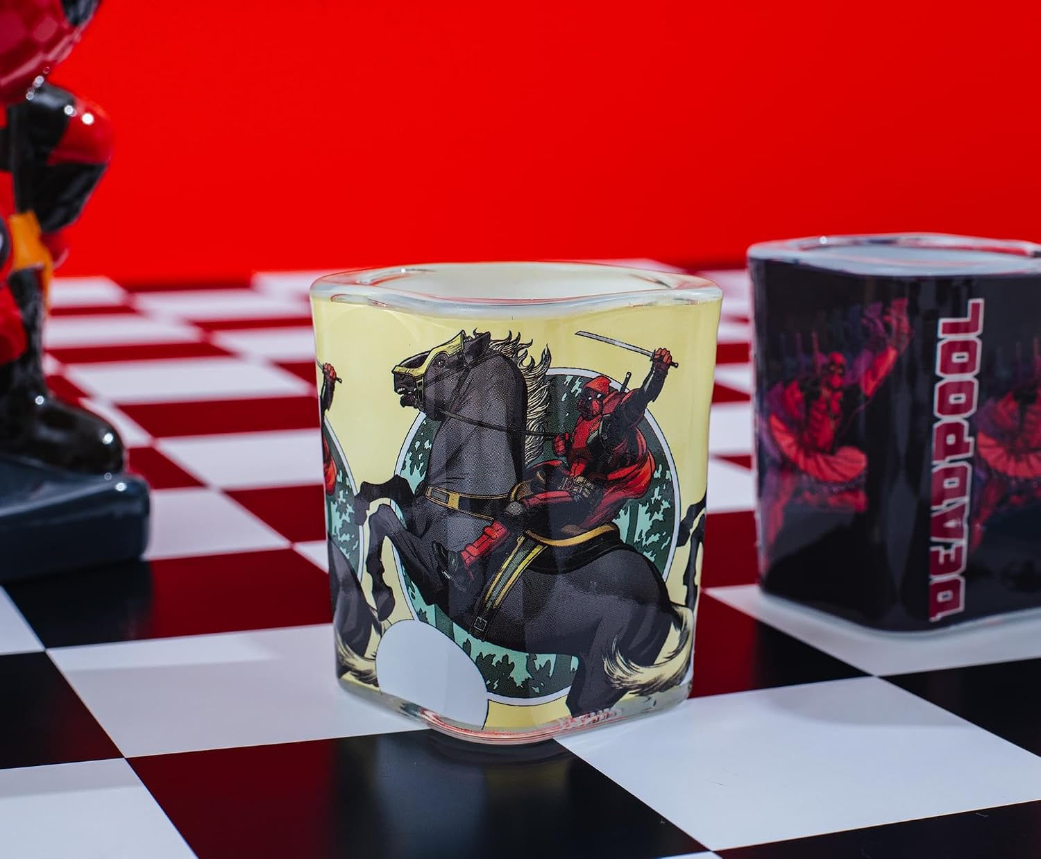 Deadpool Marvel 2-Ounce Mini Shot Glasses, Set of 4 | Home Barware For Liquor and Beverages | Each Holds 2 Ounces