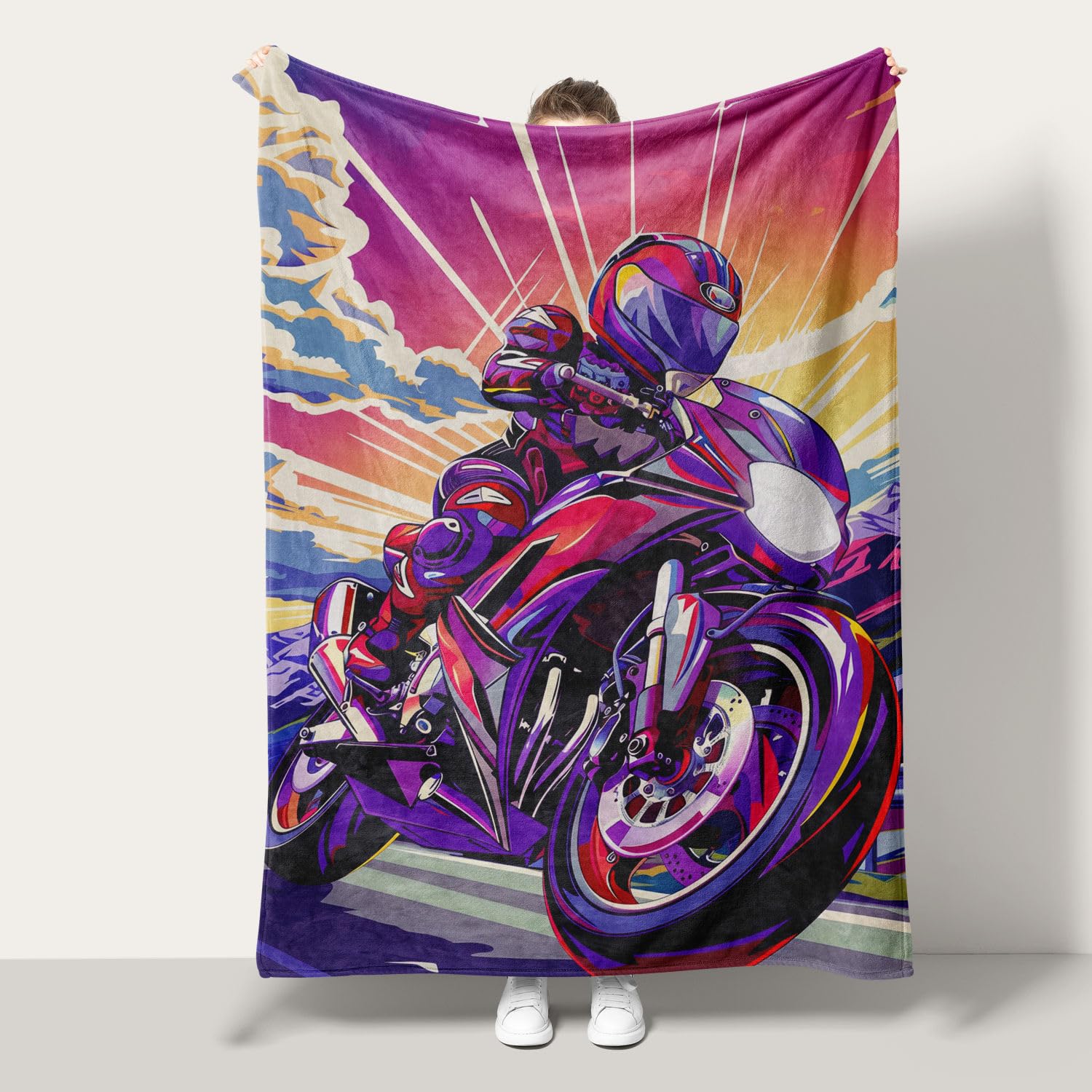 Couverture moto en polaire douillette pour des soirées chaleureuses sur le canapé