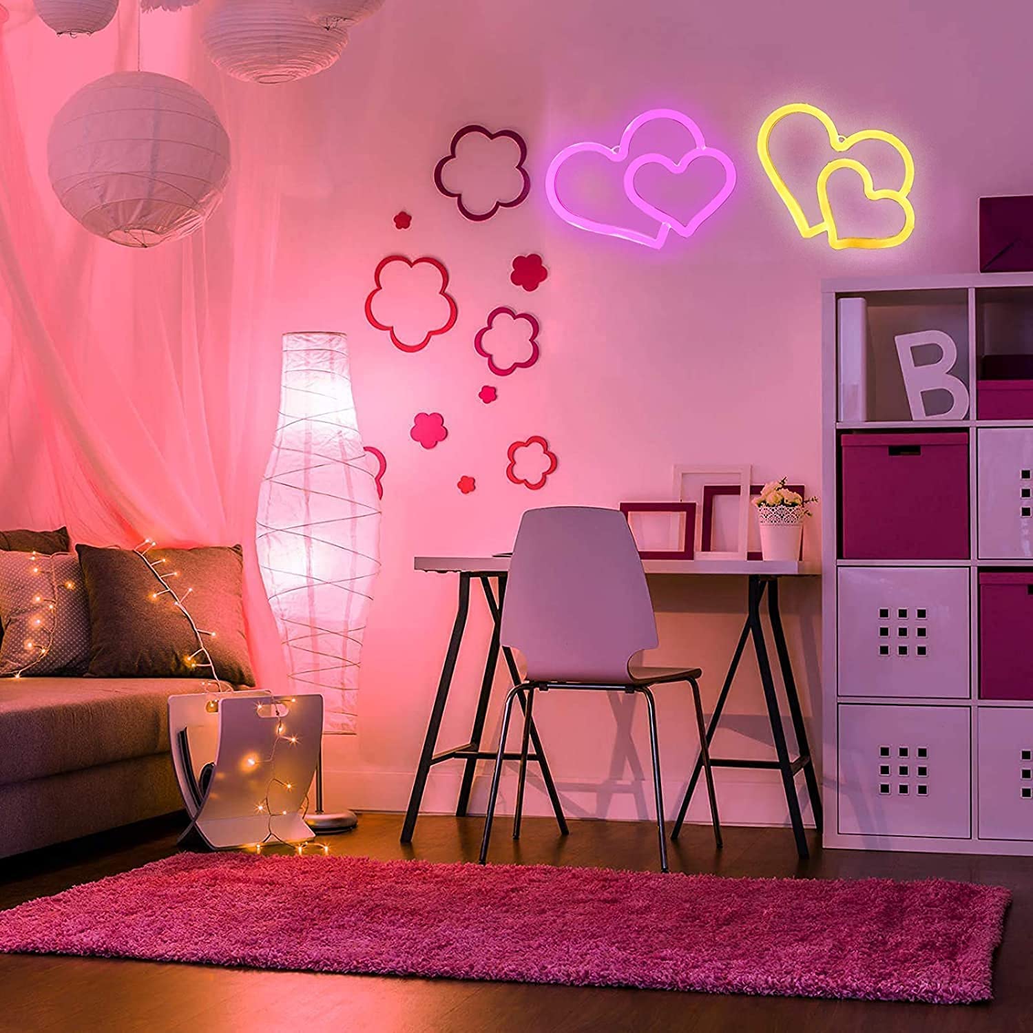 Luce A Forma Di Cuore Al Neon, Doppia Alimentazione (batteria O USB), Impermeabile IP45, Perfetta Per San Valentino E Decorazioni Romantiche In Casa O Al Bar