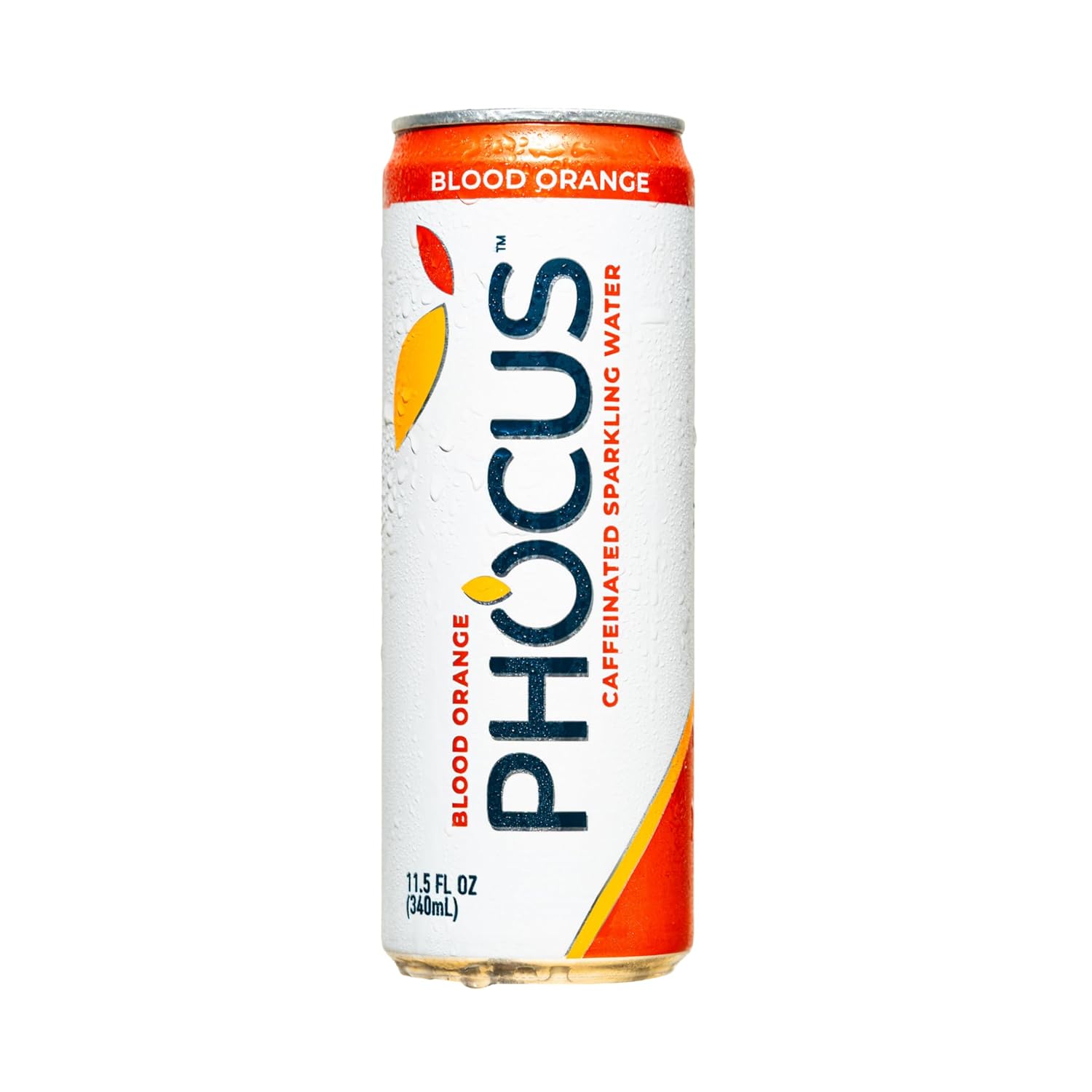 PHOCUS Caffeinated Sparkling Water, Blood Orange, 75mg Natural Caffeine Plus L-Theanine, Zero Sugar, Zero Calories, No Artificial Sweeteners, 11.5 fl oz Cans (Pack of 12)