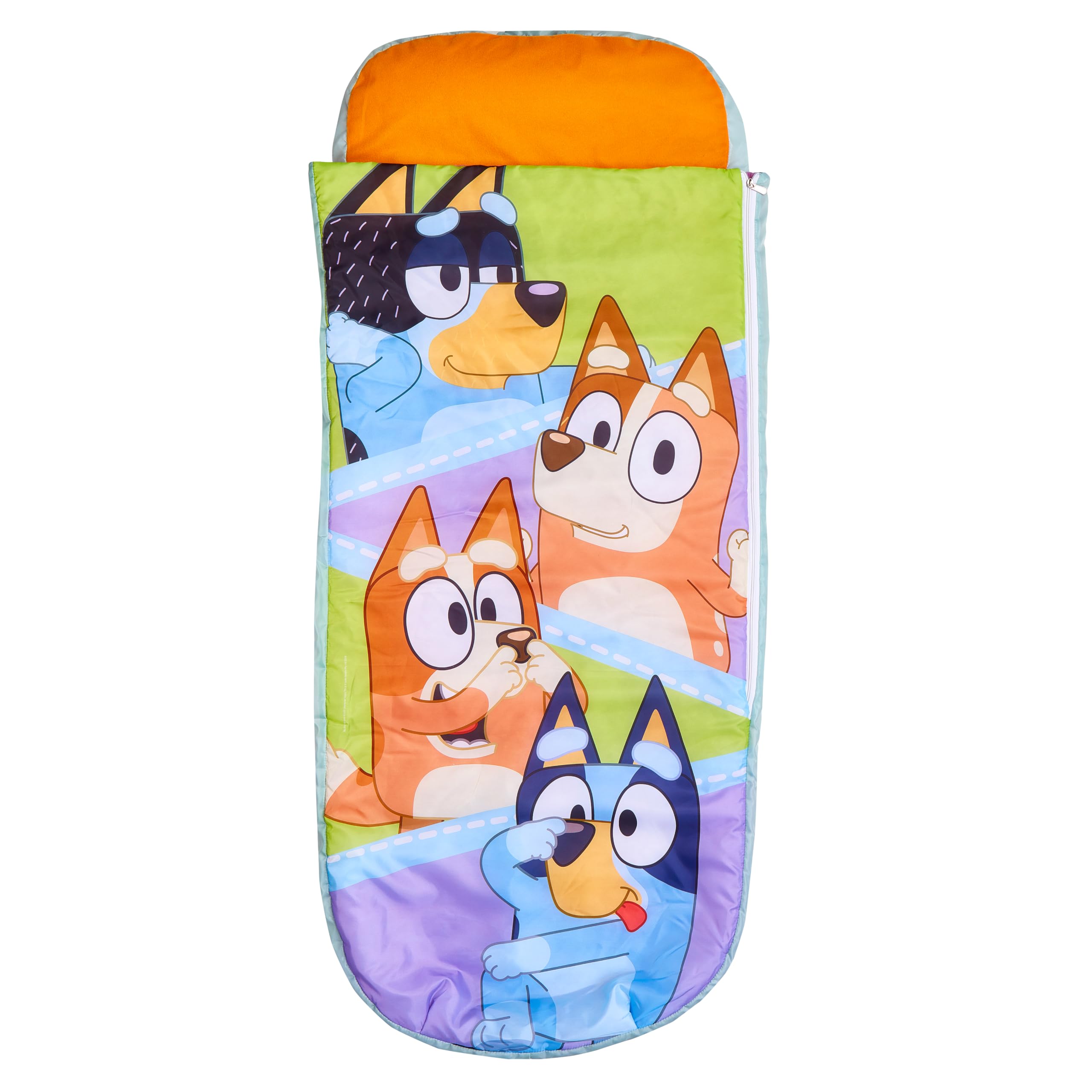 Character World Offizielles Bluey ReadyBed Kinder-Luftbett und Schlafsack in einem, aufblasbare Kindermatratze mit Tasche und Pumpe