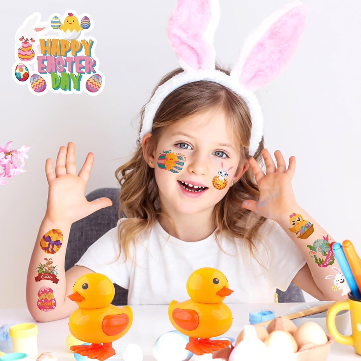 Sibucor 6 PCS Wind Up Toys for Kids Easter Party Favors, Easter Basket Stuffers, Easter Egg Fillers Gifts, Easter Eggs Hunt, Goodie Bag Stuffers, Pinata Filler,Treasure Box Toys Classroom Prizes