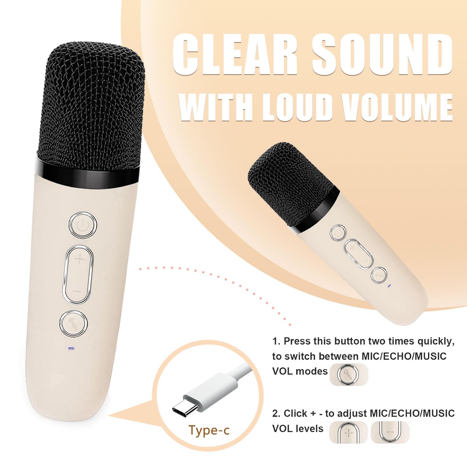 moudou Juego de mini altavoces de karaoke para niños y adultos, máquina de karaoke portátil