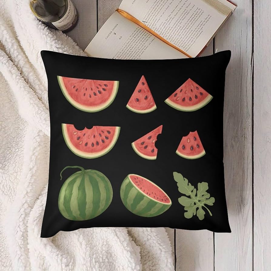 Amazon.co.jp: クッションカバー 2枚セット 西瓜柄 スイカ柄
