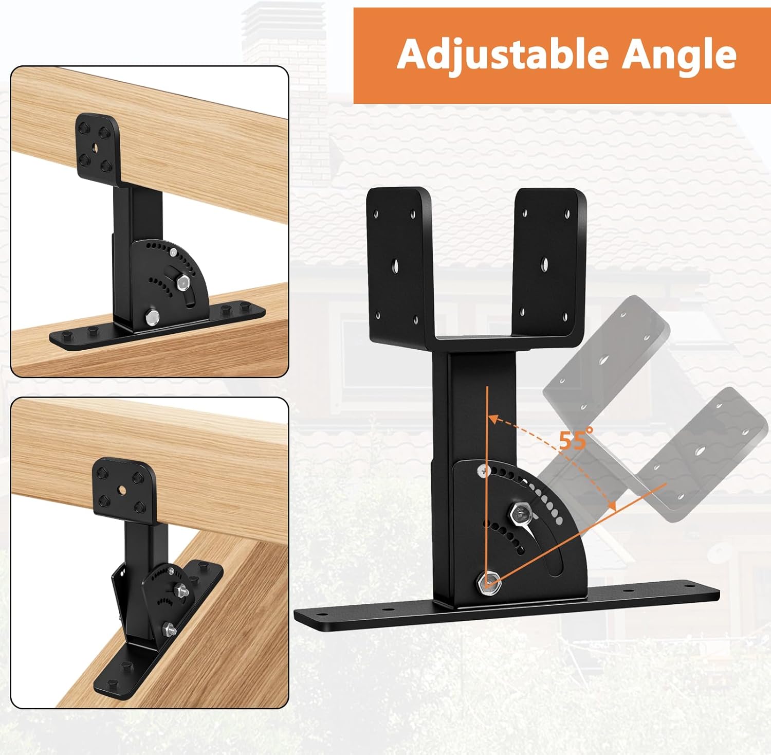 Roof Riser Brackets 3pcs,Pergola Roof Brackets Support for 4x4 & 4x6 Posts, Roof Lift Brackets for Patio, Awnings, Pergola, Gazebo