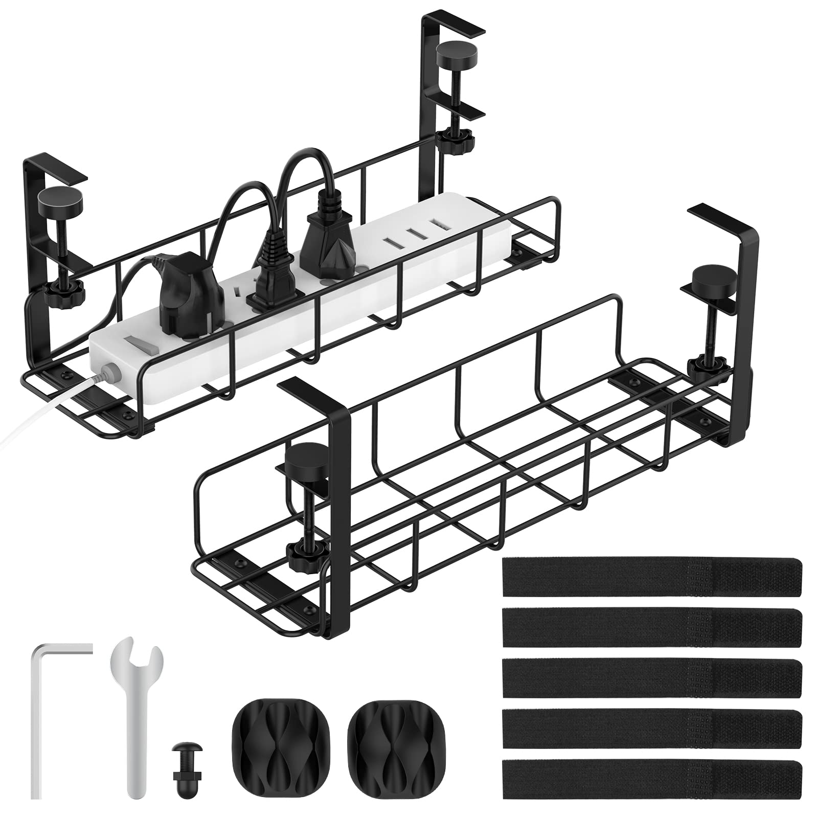 Buy Under Desk Cable Management Tray, 31.5'' No Drill Steel Desk Cable