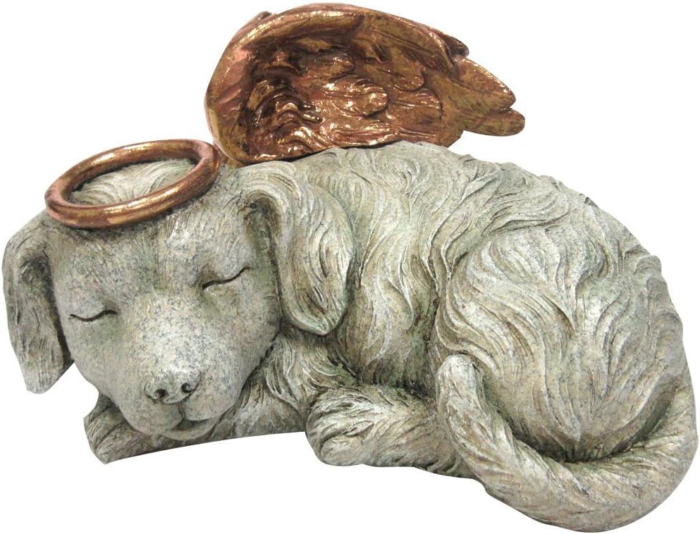 Pacific Giftware Pet Memorial Angel Dog Sleeping Cremation Urn Memorial Statue Bottom Load 30 Cubic Inch