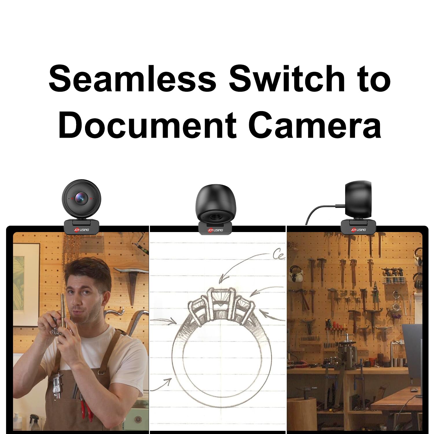 JOYUSING Flip600R - Webcam 4K per streaming, Ultra 4K HD, autofocus PDAF, microfoni con cancellazione del rumore, FOV 73°, correzione automatica della luce, copertura della privacy, telecamera in